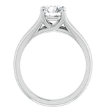 Round Cut Moissanite Split Shank Solitaire Ring