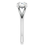 Round Cut Moissanite Split Shank Solitaire Ring