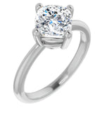 Cushion Cut Moissanite Unique Solitaire Engagement Ring