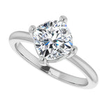 Cushion Cut Moissanite Unique Solitaire Engagement Ring