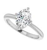 Oval Cut Moissanite Solitaire Engagement Ring