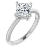 Princess Cut Moissanite Solitaire Engagement Ring