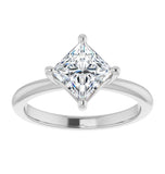 Princess Cut Moissanite Solitaire Engagement Ring