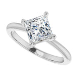 Princess Cut Moissanite Solitaire Engagement Ring