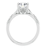 Cushion Cut Moissanite Diamond Solitaire Engagement Ring