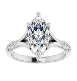 VVS1 Moissanite Marquise Cut Solitaire Engagement Ring