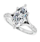 VVS1 Moissanite Marquise Cut Solitaire Engagement Ring