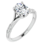 Oval Cut Moissanite Solitaire Vintage Ring For Women