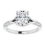 Oval Cut Moissanite Solitaire Vintage Ring For Women