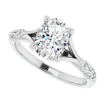 Oval Cut Moissanite Solitaire Vintage Ring For Women