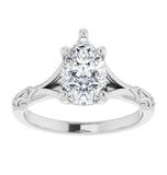 Moissanite Colorless Pear Cut Solitaire Wedding Ring