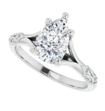 Moissanite Colorless Pear Cut Solitaire Wedding Ring