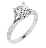 Princess Cut Moissanite Vintage Engagement Ring