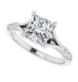 Princess Cut Moissanite Vintage Engagement Ring