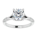 Moissanite Round Cut Vintage Style Solitaire Promise Ring