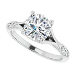 Moissanite Round Cut Vintage Style Solitaire Promise Ring