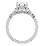 Asscher Cut Moissanite Diamond Wedding Promise Ring