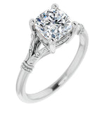 Cushion Cut Vintage Solitaire Moissanite Ring For Her