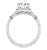 Cushion Cut Vintage Solitaire Moissanite Ring For Her