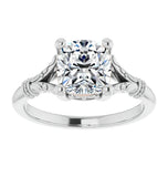 Cushion Cut Vintage Solitaire Moissanite Ring For Her