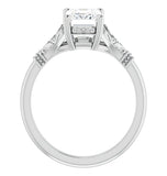 Moissanite Emerald Cut Vintage Engagement Ring