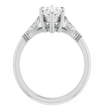 Marquise Cut Moissanite Split Shank Art Deco Engagement Ring