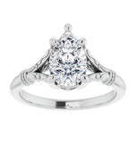 Pear Cut Moissanite Vintage Solitaire Engagement Ring