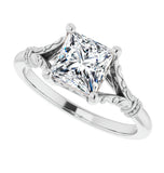 Princess Cut Moissanite Vintage Solitaire Ring