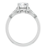 Round Cut Moissanite Unique Solitaire Engagement Ring