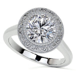 Round Cut Moissanite Vintage Engagement Ring