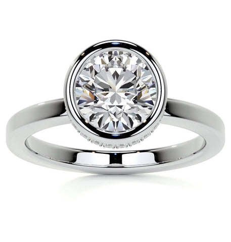 Round Brilliant Cut Hidden Halo Engagement Ring