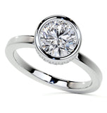 Round Brilliant Cut Hidden Halo Engagement Ring