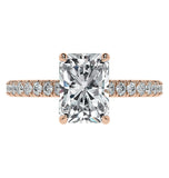 Hidden Halo Radiant Cut Moissanite Wedding Ring Set