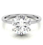 Round Cut Moissanite Hidden Halo Ring