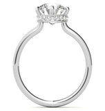 Round Cut Moissanite Hidden Halo Ring