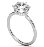 Round Cut Moissanite Hidden Halo Ring