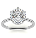 Round Cut Moissanite Hidden Halo Ring