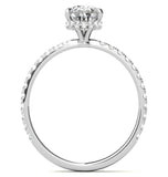 Moissanite Pear Cut Hidden Halo Bridal Ring Set