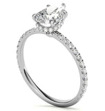 Moissanite Pear Cut Hidden Halo Bridal Ring Set