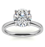 Round Cut Hidden Halo Moissanite Engagement Ring