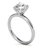 Round Cut Hidden Halo Moissanite Engagement Ring