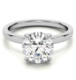 Round Cut Hidden Halo Moissanite Engagement Ring