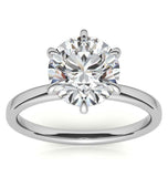 Moissanite Round Brilliant Cut Hidden Halo Engagement Ring