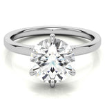 Moissanite Round Brilliant Cut Hidden Halo Engagement Ring