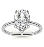 Pear Cut Moissanite Hidden Halo Engagement Ring