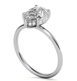 Pear Cut Moissanite Hidden Halo Engagement Ring