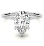 Pear Cut Moissanite Hidden Halo Engagement Ring