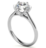 Round Cut Hidden Accent Moissanite Promise Ring