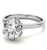 Round Cut Hidden Accent Moissanite Promise Ring