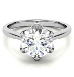 Round Cut Hidden Accent Moissanite Promise Ring